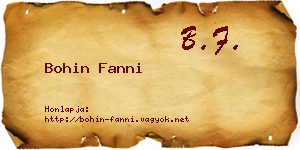 Bohin Fanni névjegykártya